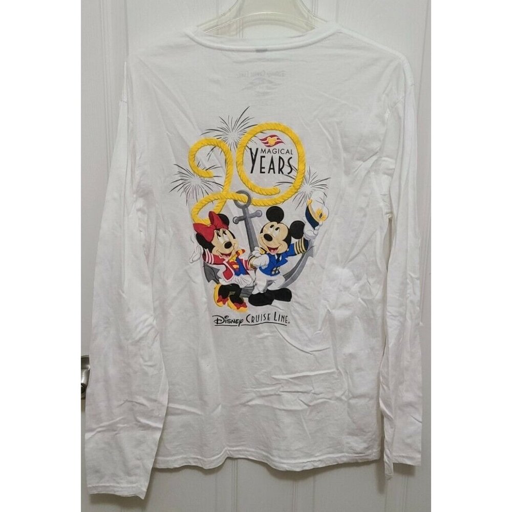 NEW Disney Cruise Line 20 Magical Years Long Sleeve Crew Neck Shirt White Size M